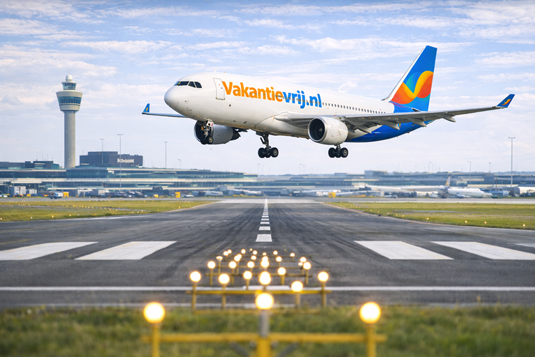 Landing a320 vakantievrij Schiphol