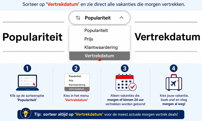 zo vindt je de snel vertrek deals